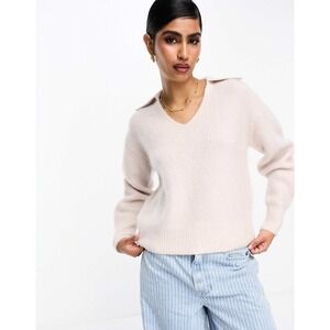& Other Stories Los Angeles Atelier Collared V Neck Sweater - Medium,